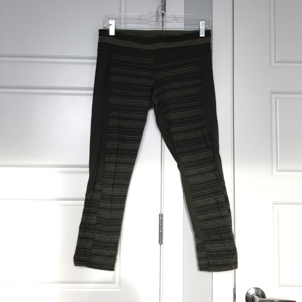 Lululemon olive stripe capris